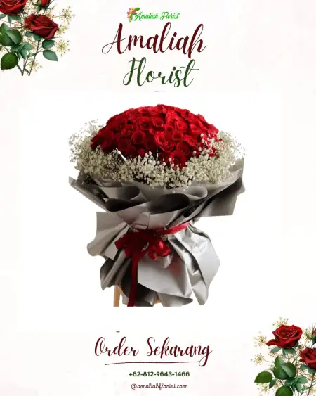 Buket Bunga Paal Merah